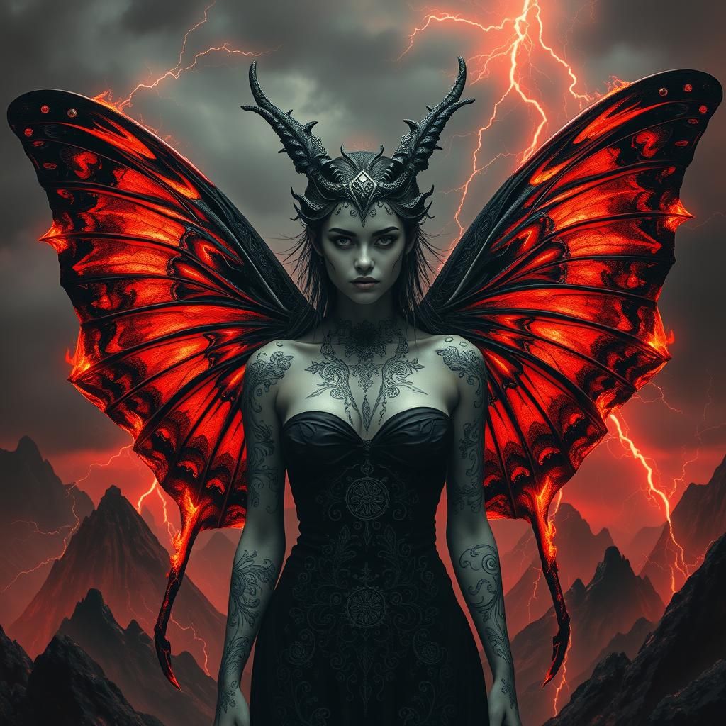 Faerie Woman in Volcanic Hellscape