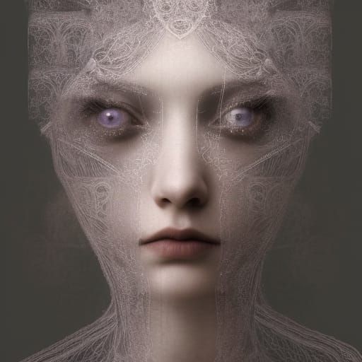 Lace Ghost Portrait in Neo-Victorian Style
