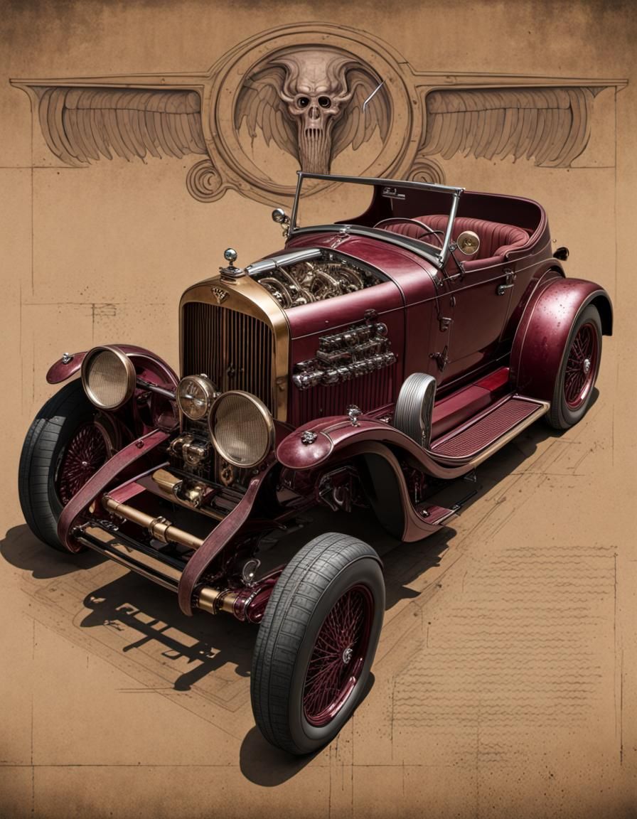 HR Giger Inspired Biomechanoid Roadster in Barn