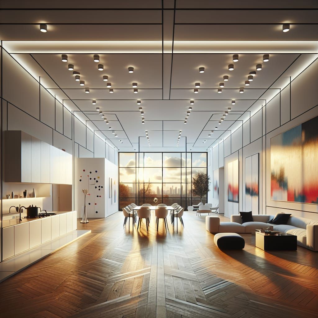 Minimalist Kitchen Design with Open Dining Space