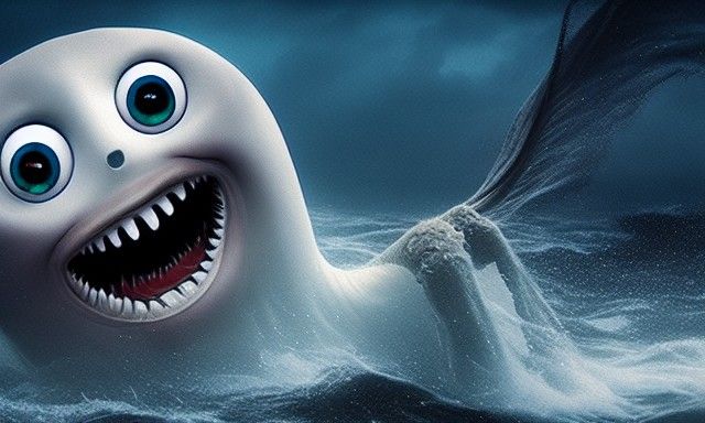 Scary Leviathan Rising from the Sea: Horror Monster