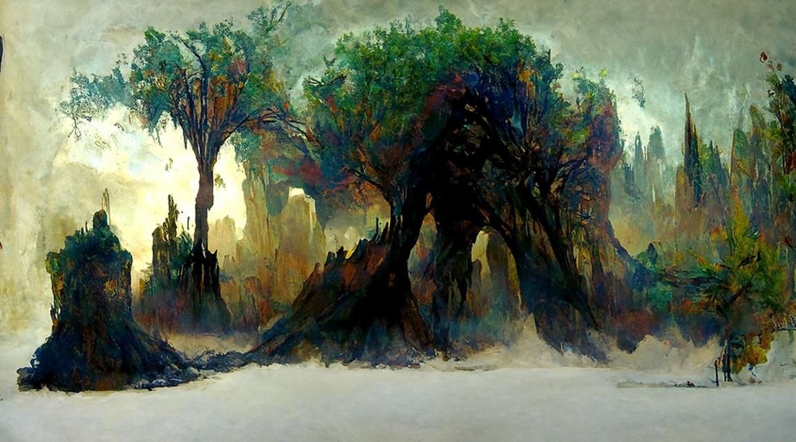 Ethereal Desert Landscape in Dark Fantasy Style