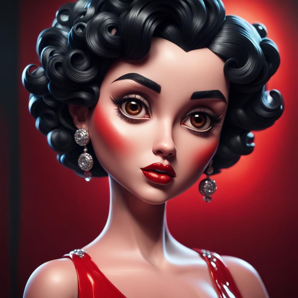 Glamour-Style Betty Boop Character Design in Digital Art