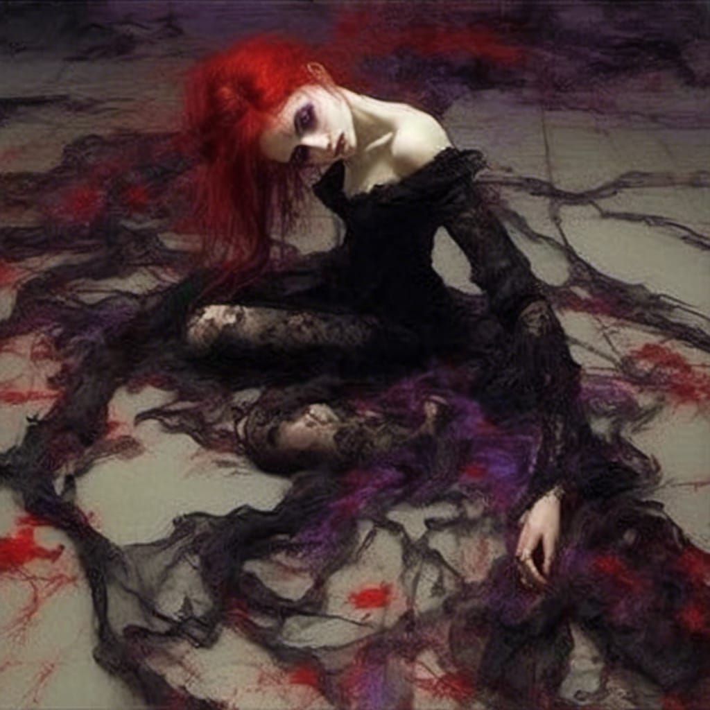 Sensual Gothic Woman in Ethereal Style