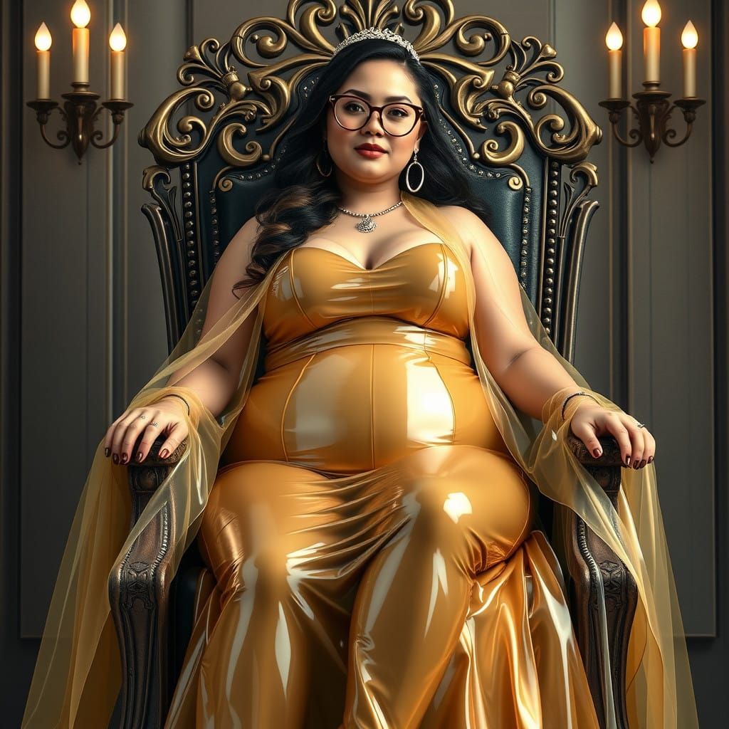 Curvy Beauty Queen in Futuristic Bridal Attire