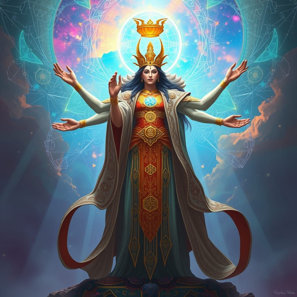 Celestial Deity in Ethereal Digital Art