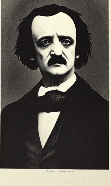 Edgar Allen Poe Portrait in 1920s Style