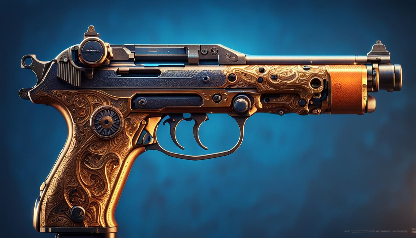 Luger P08: Hyper-Realistic Fantasy Concept Art