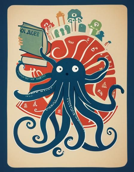 Octopus Parade Across Giant Book