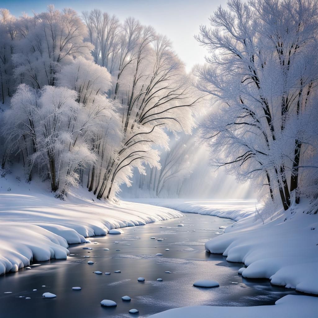 Frozen River: A Winter Wonderland Riverscape