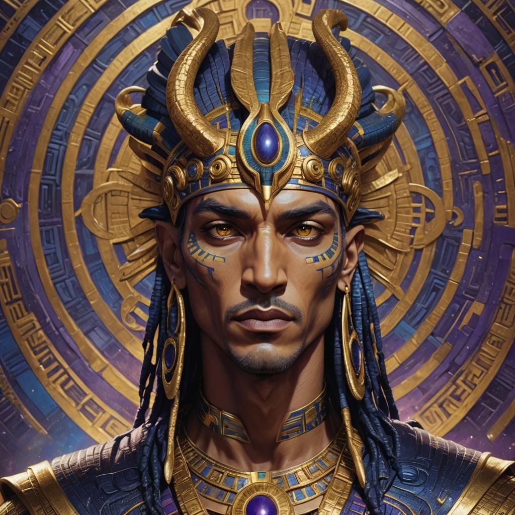 Hyperrealistic Goa'uld Apophis Portrait in Regal Style