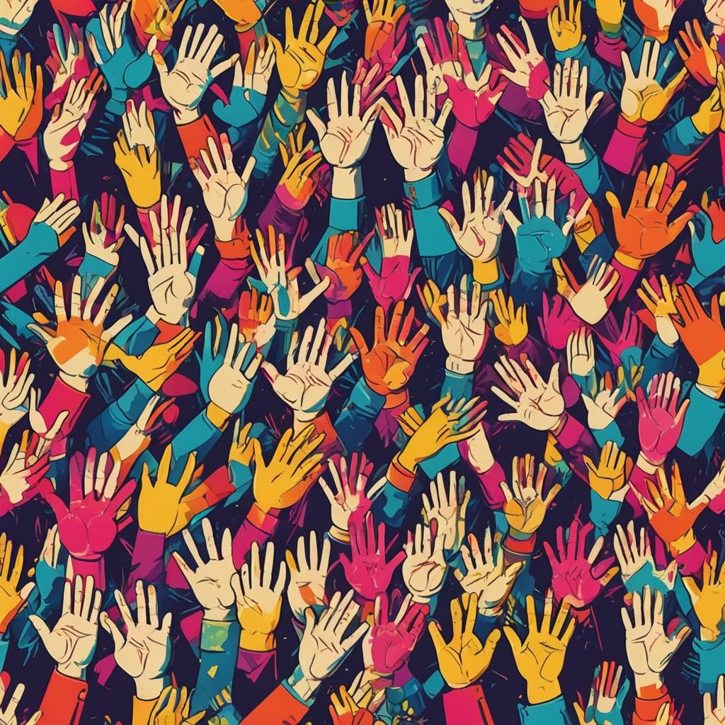 Geometric Pop Art of Children Clapping