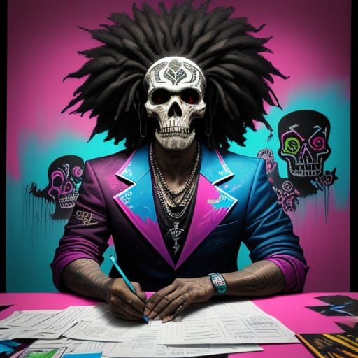 Vibrant Street Art Portrait of the All-Powerful Clerk of the...