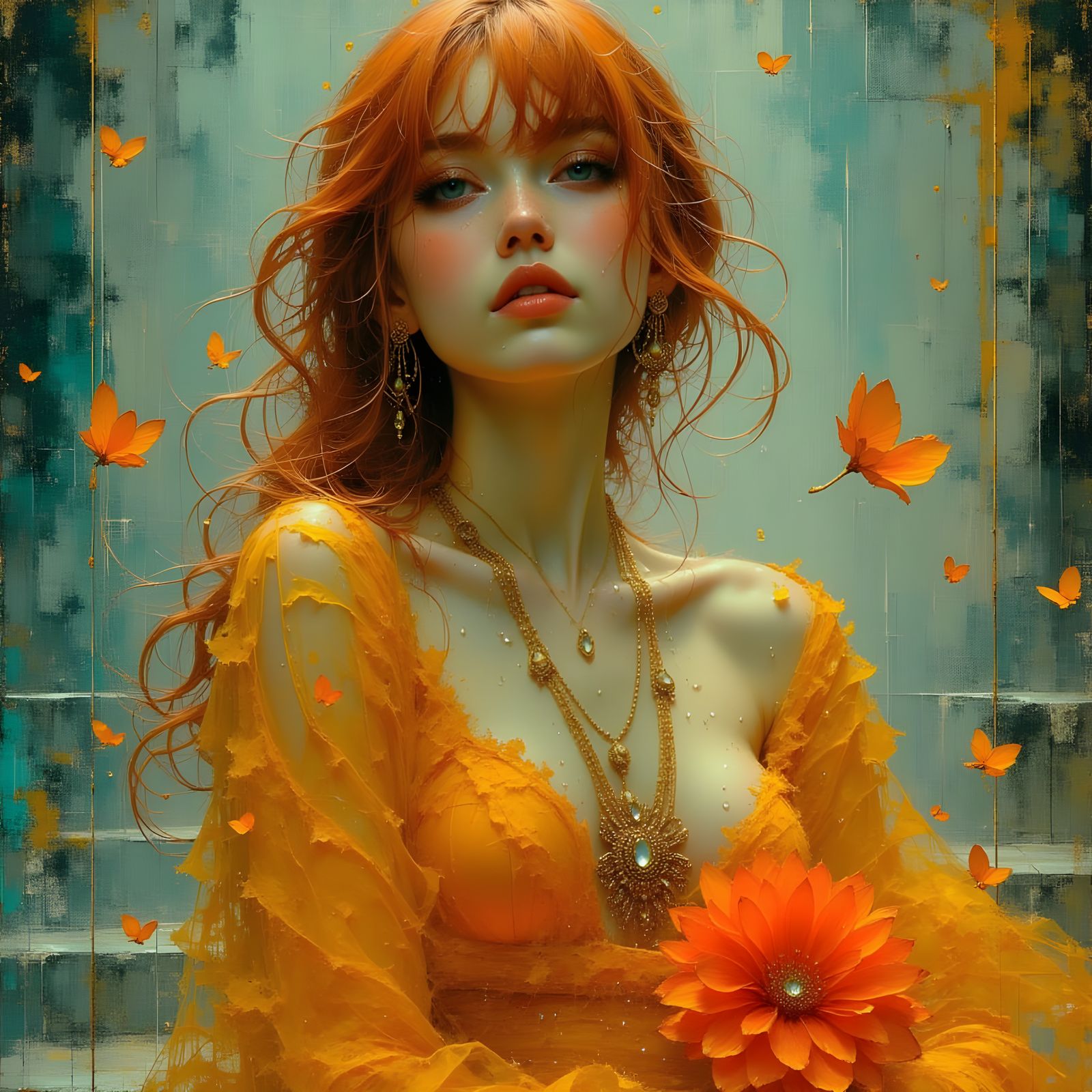 Goddess in Organza Sari, Renaissance Style