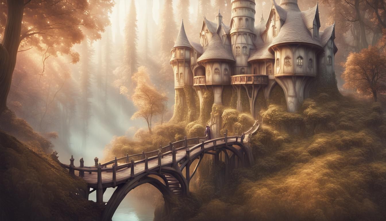 Elven House in Misty Forest: Dreamy Photography