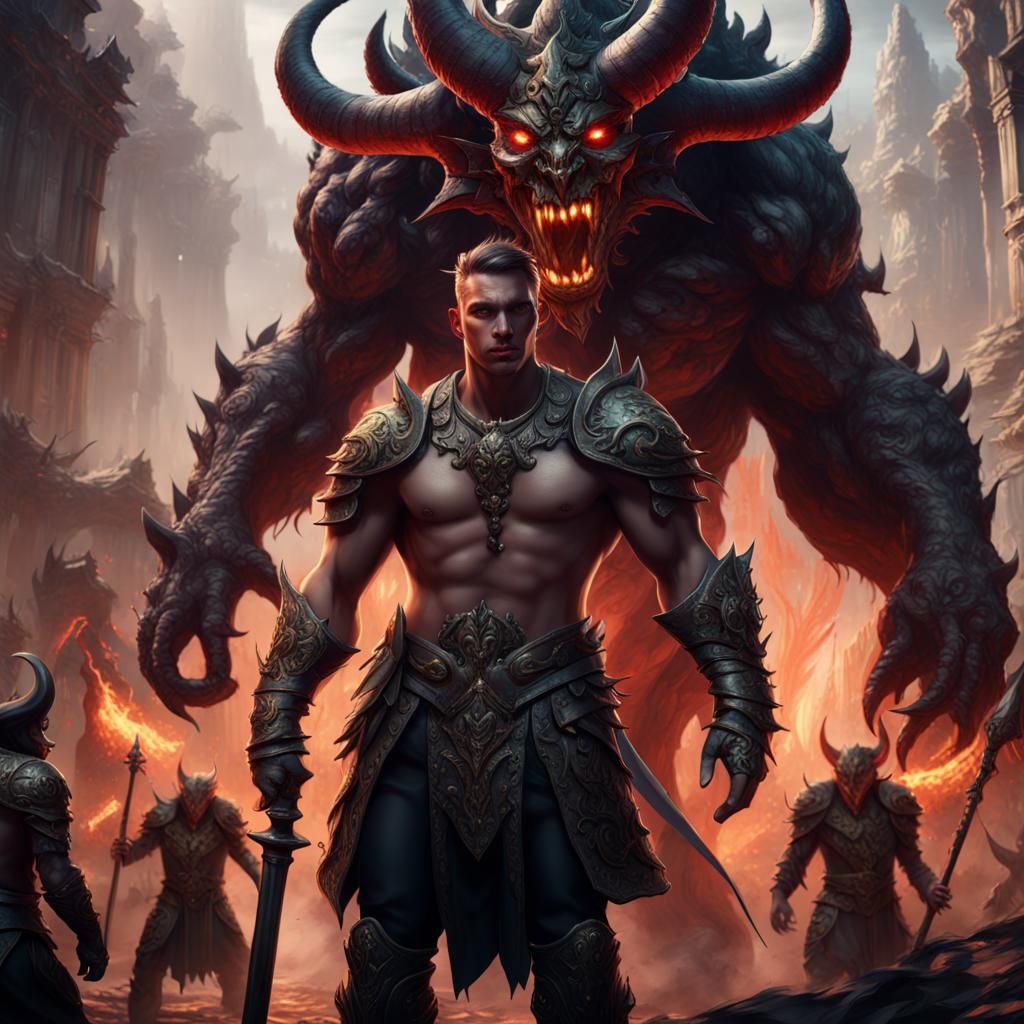 Handsome Warrior Leads a Demon Army