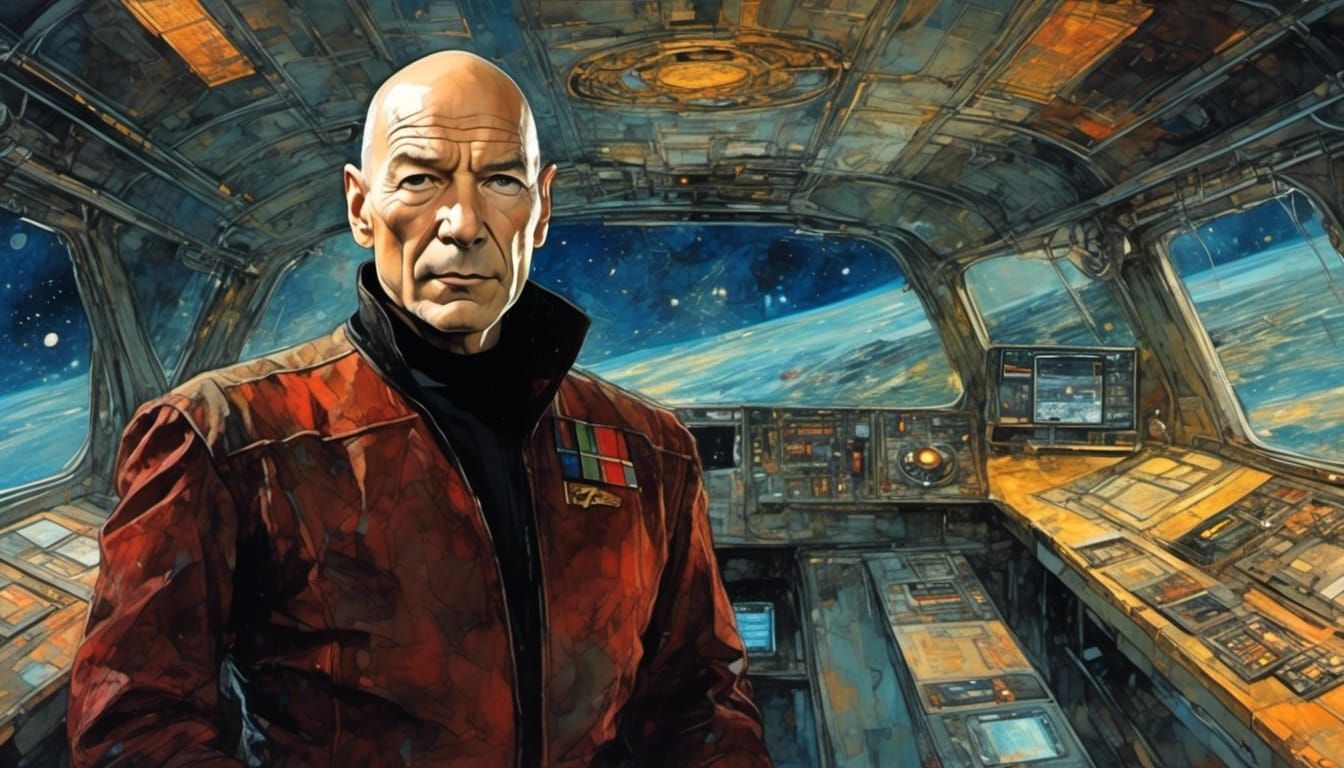 Jean-Luc Picard on the Enterprise Bridge