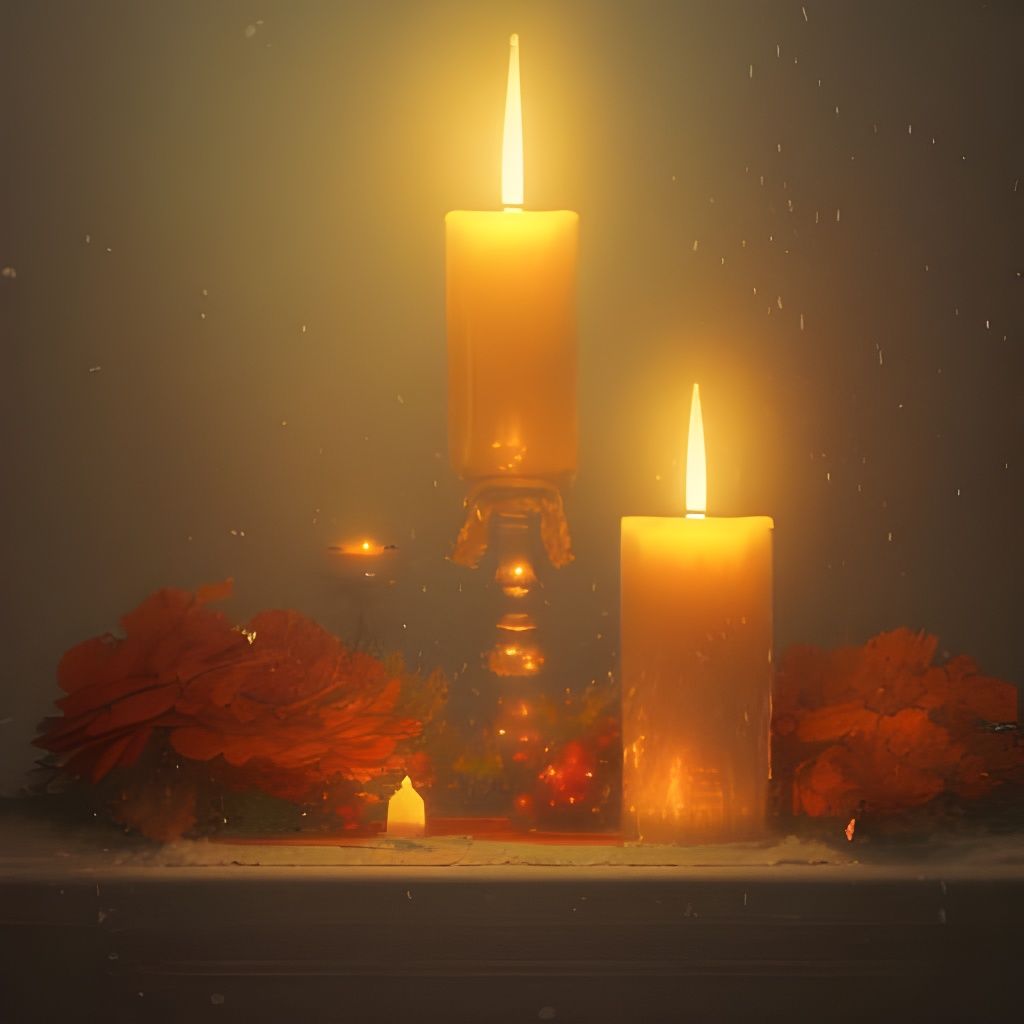 Cozy Christmas Candles in Art Nouveau Style