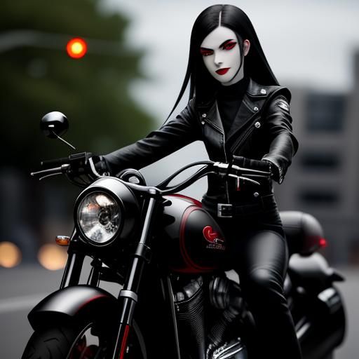 Vampire Biker in Professional Photography Style
