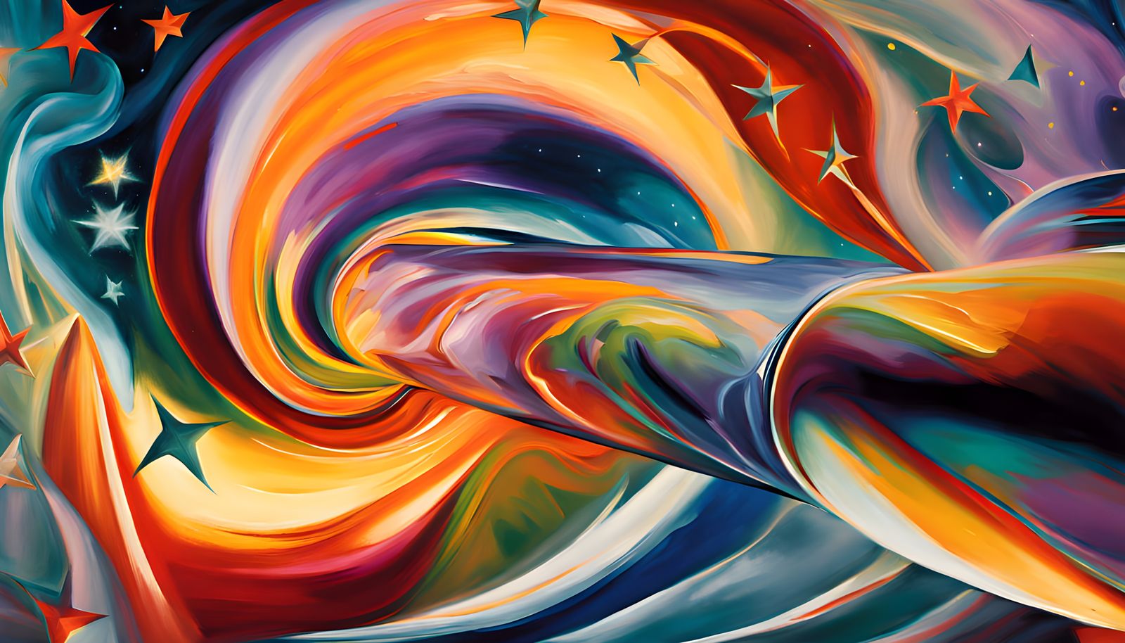 Hyper Velocity Vortex in Vibrant Oil Painting