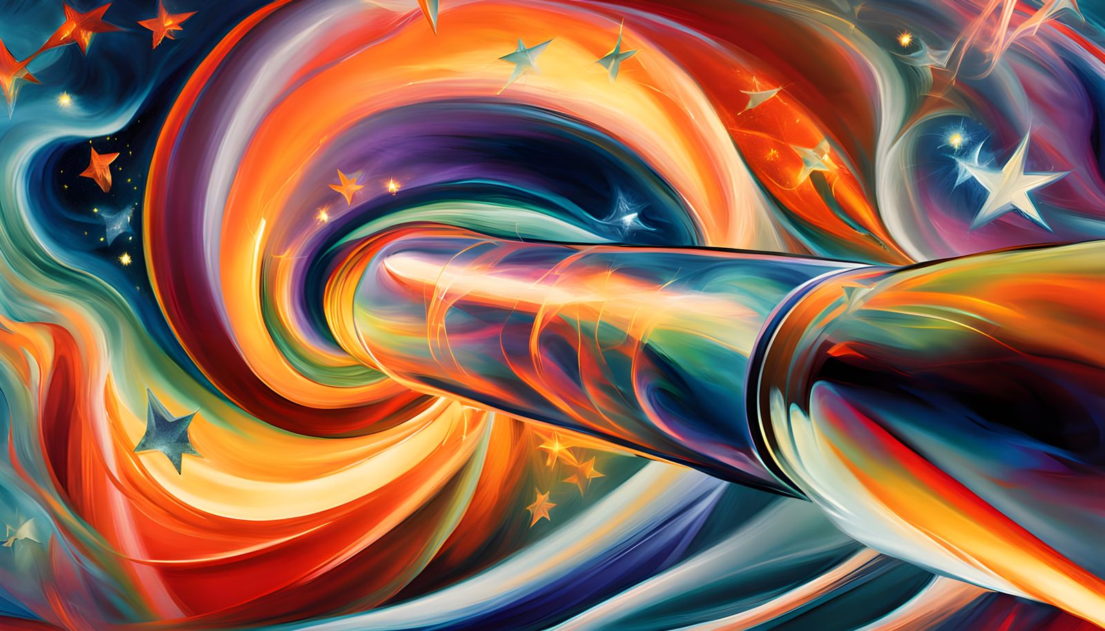 Miraculous Hyper Velocity Vortex in Vibrant Oil Painting Sty...