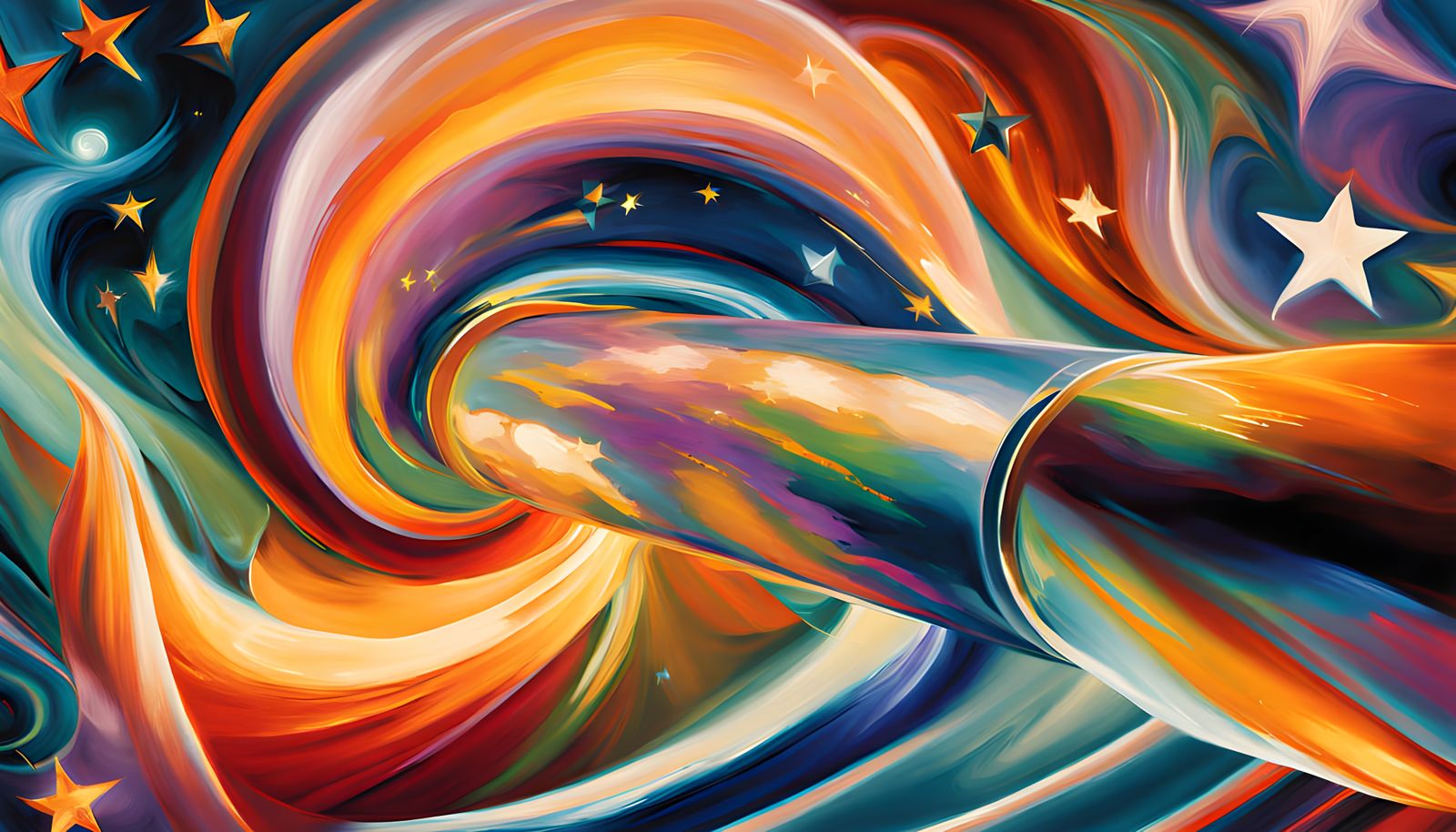 Cyberpunk Express Racing Through Cosmic Vortex