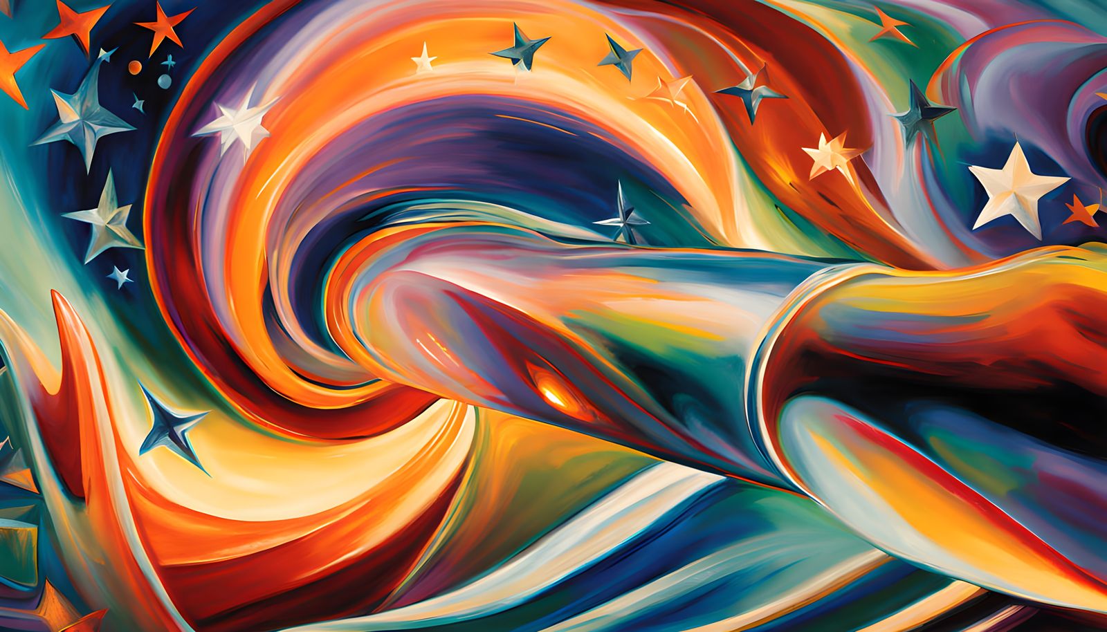 Stunning Cosmic Vortex in Antipasto Oil Style