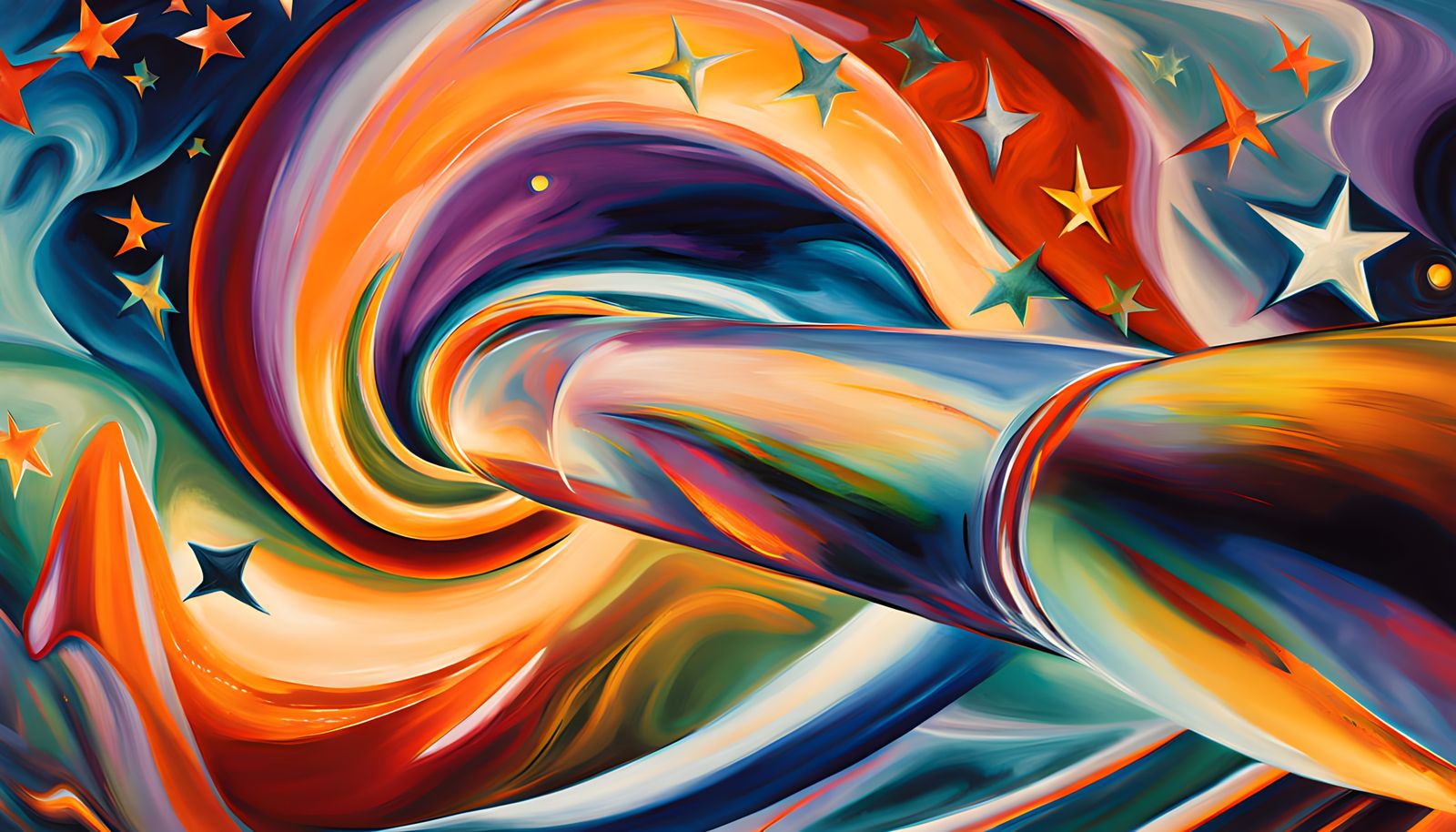 Surreal Spacecraft in a Cosmic Vortex