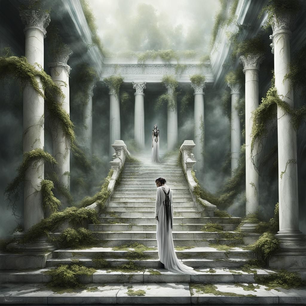 Praying Mantises at an Art Exhibit