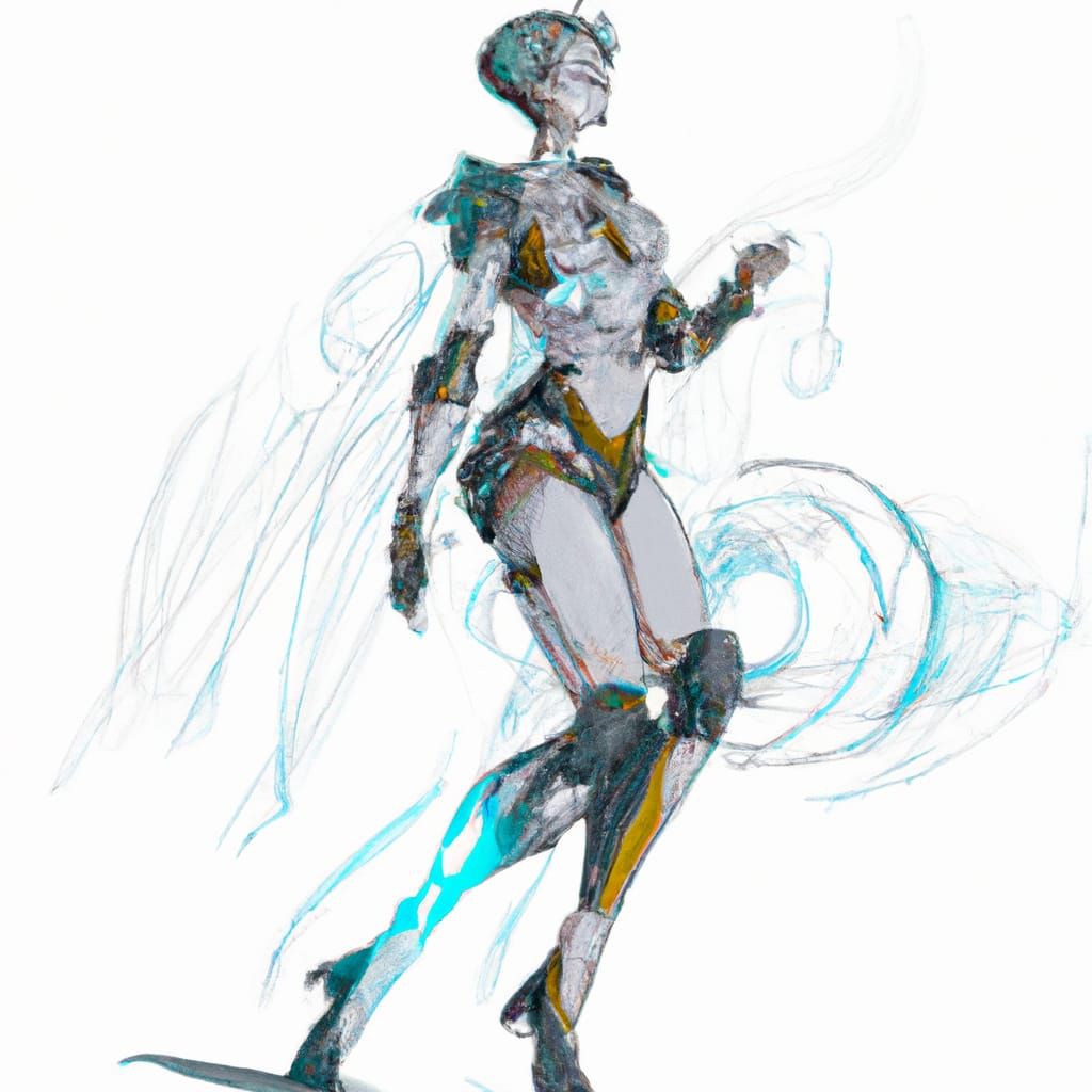 Biomechanical Cyberpunk Woman in Dynamic Lighting