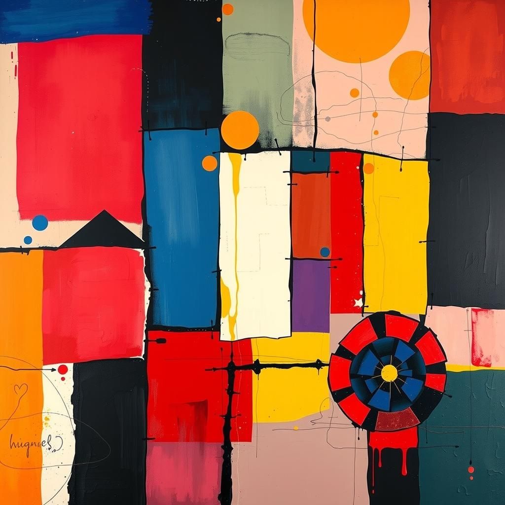 Abstract Forms in Vibrant Colors: A Biomorphic Composition