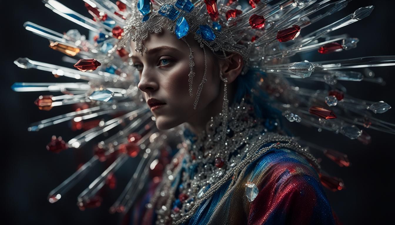 Realistic Crystal Sculpture of a Czech Fairy