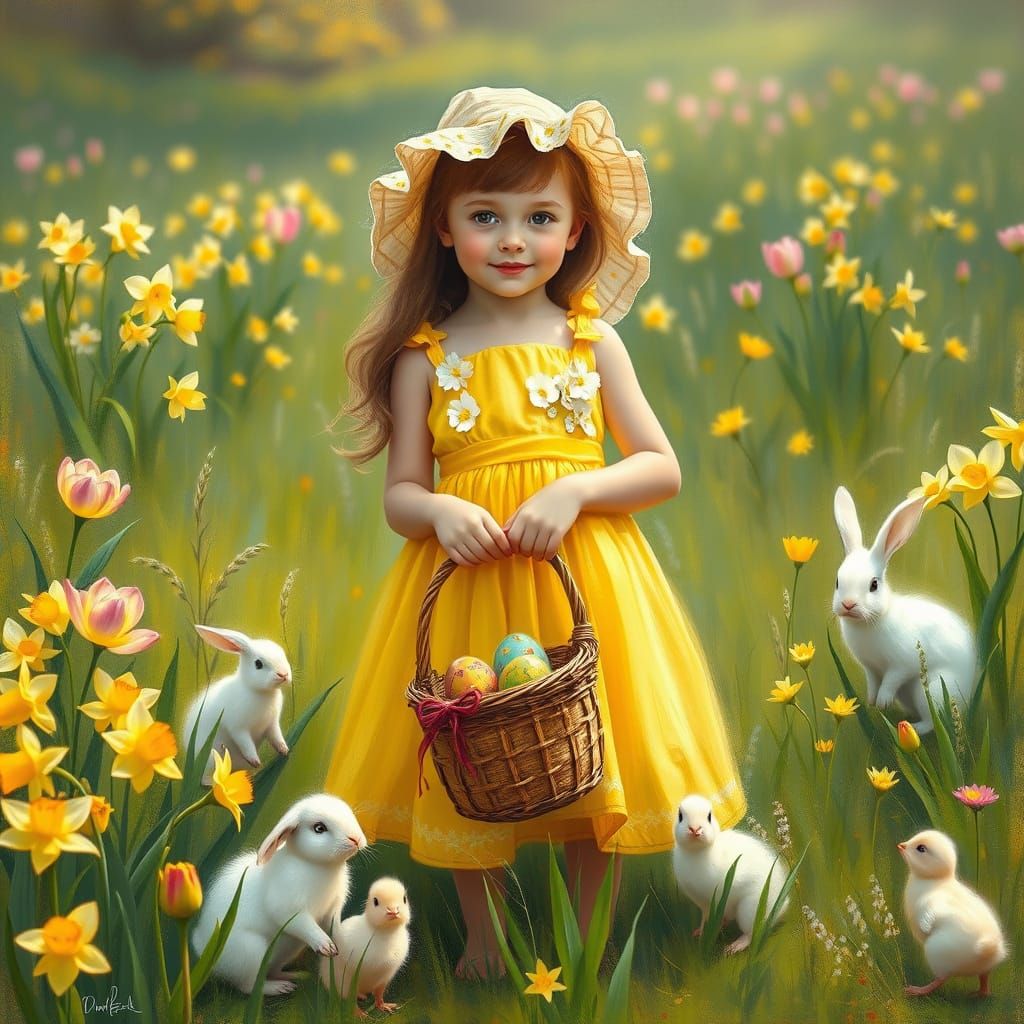 Sunny Easter Joy in Impressionist Style