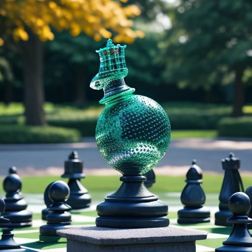 Giant Jelly Chess Sculptures in a Park