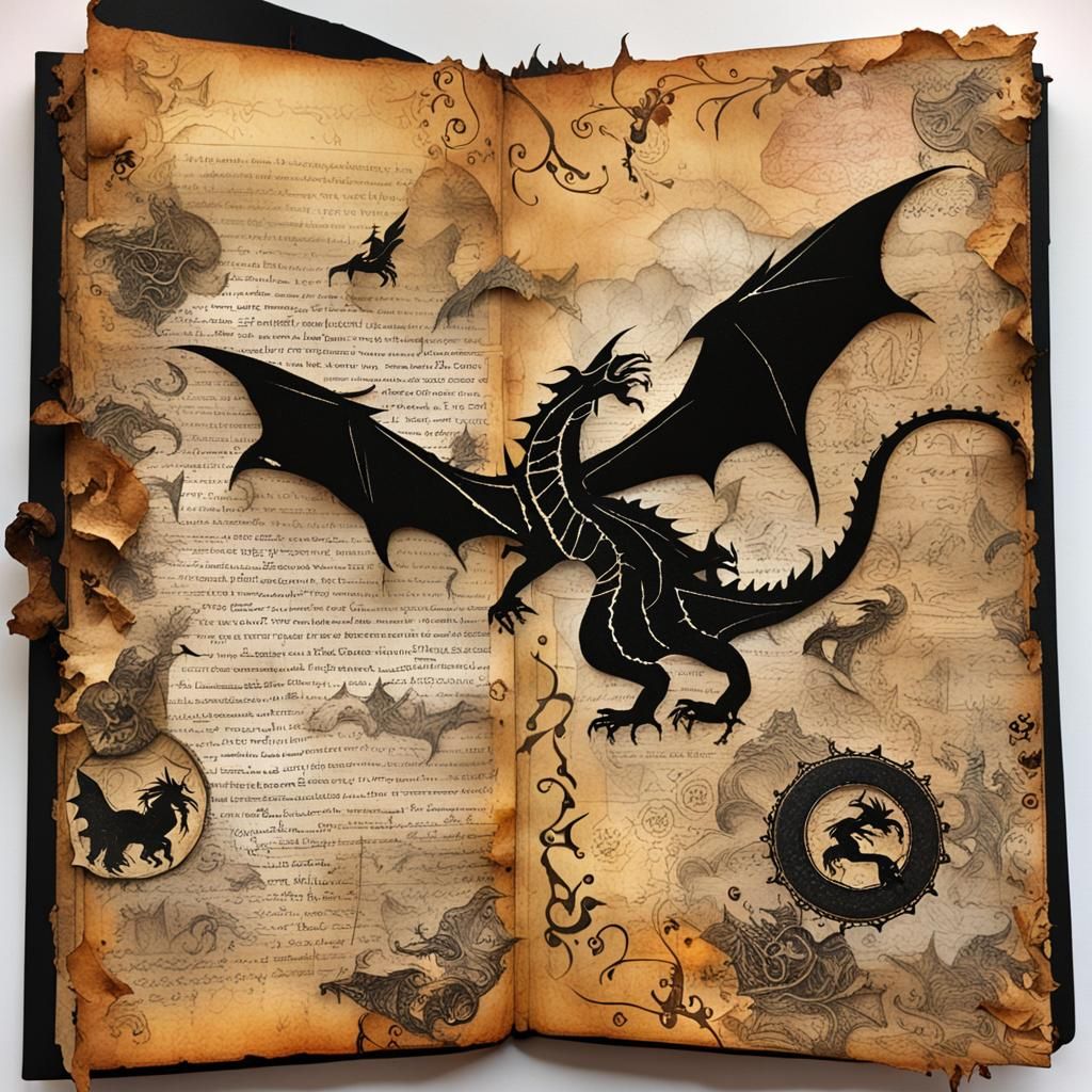 Dragon Scrapbook Page in Collage Style