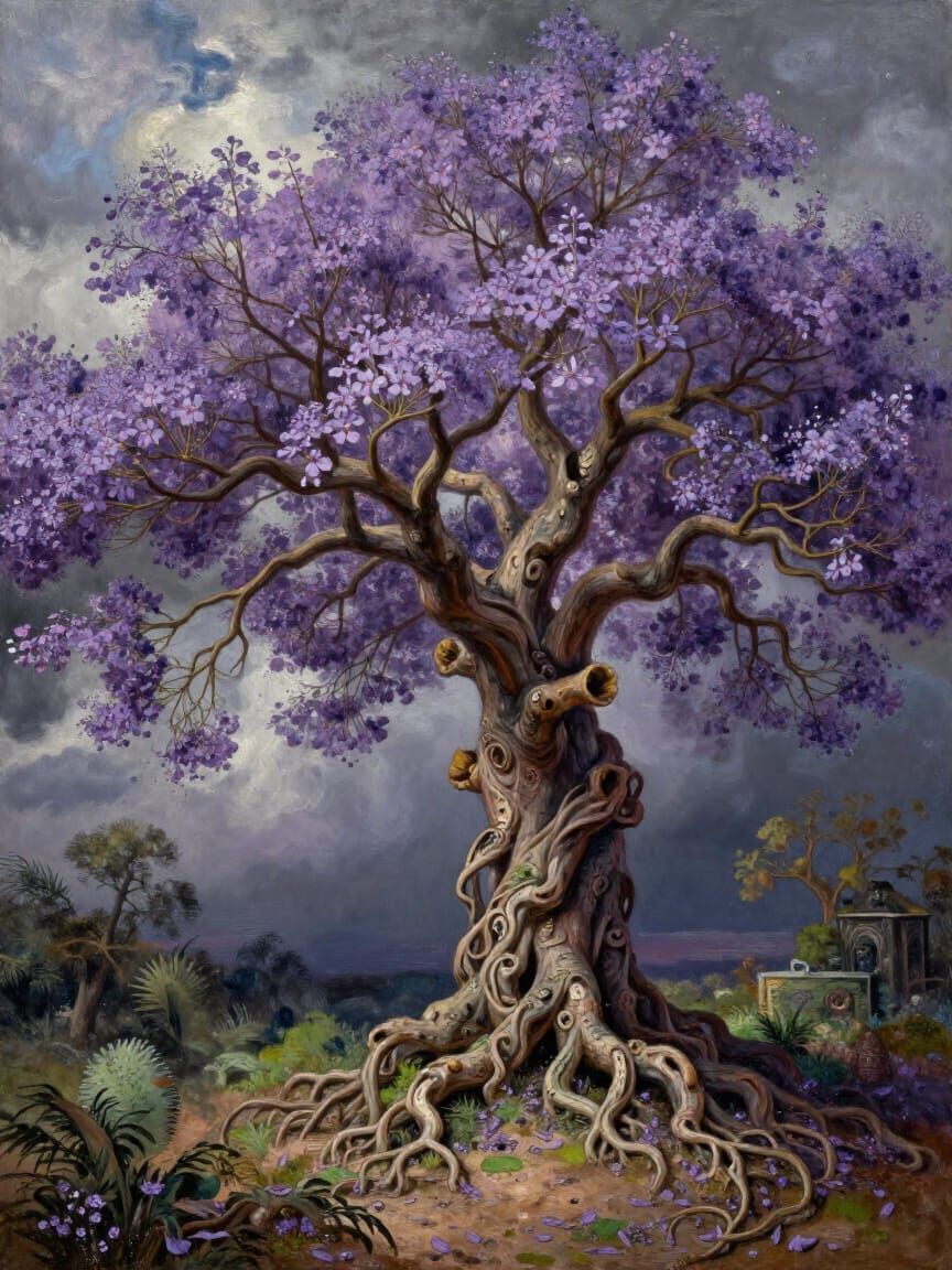 An ancient jacaranda tree