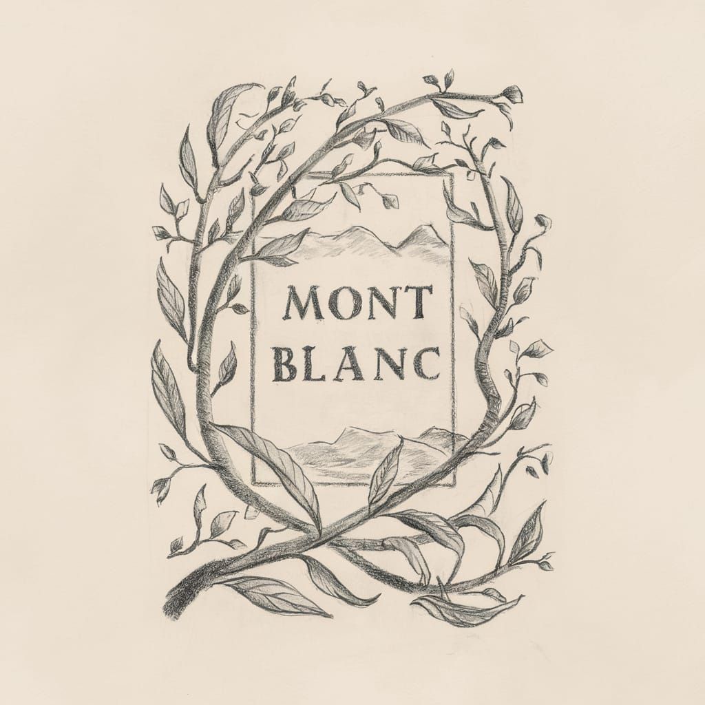 Vintage Book Cover: Mont Blanc Pencil Sketch