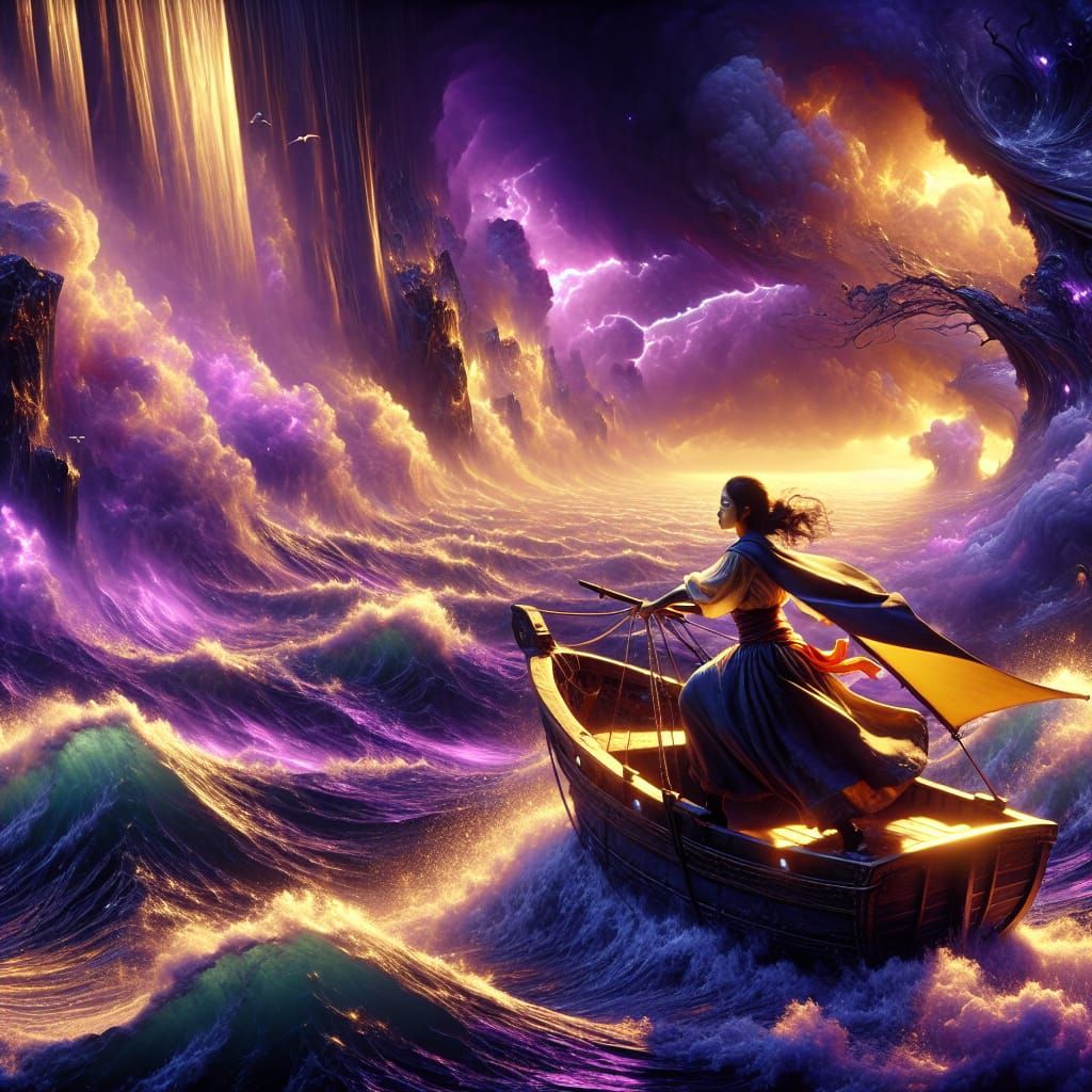 Voyager Sails Perilous Ocean: A Digital Fantasy