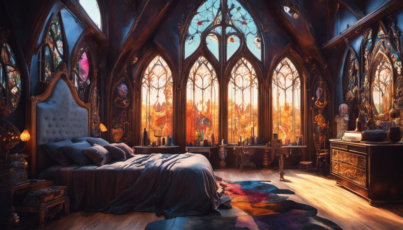 Gothic Master Bedroom in Maximalist Style