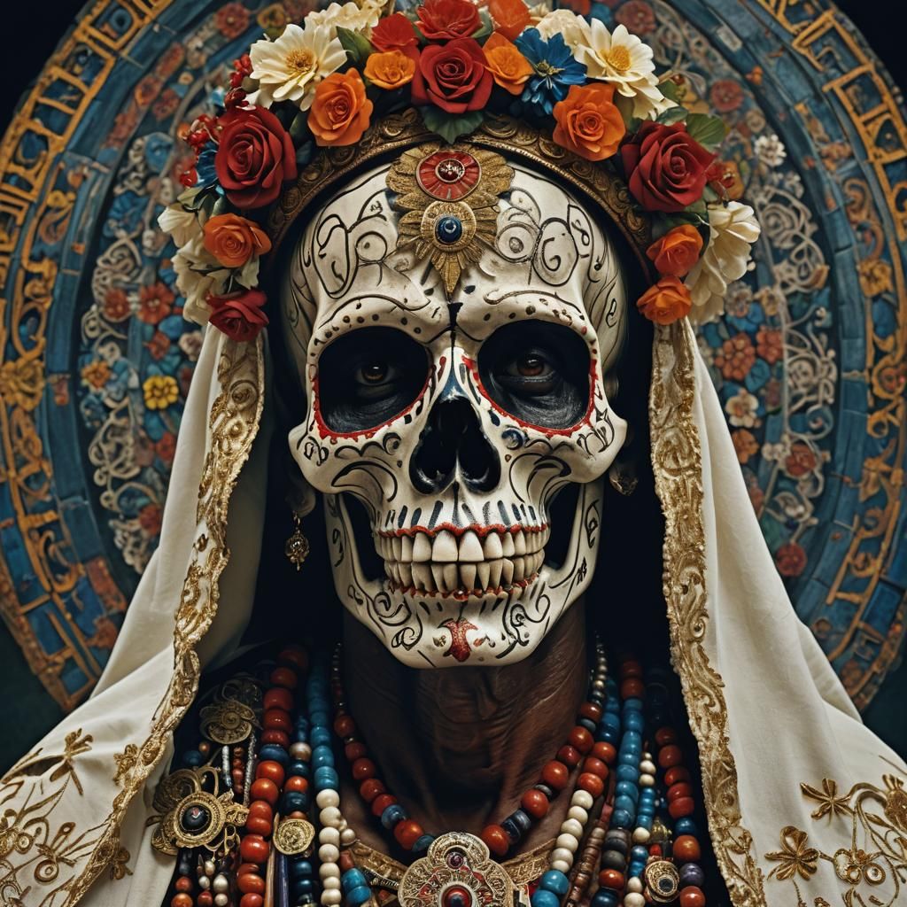 Santa Muerte Portrait in Professional Photography Style