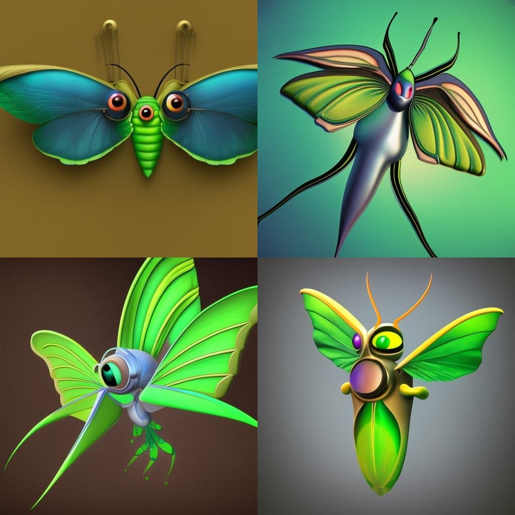 Pixar-Style Luna Moth in Steampunk Fantasy