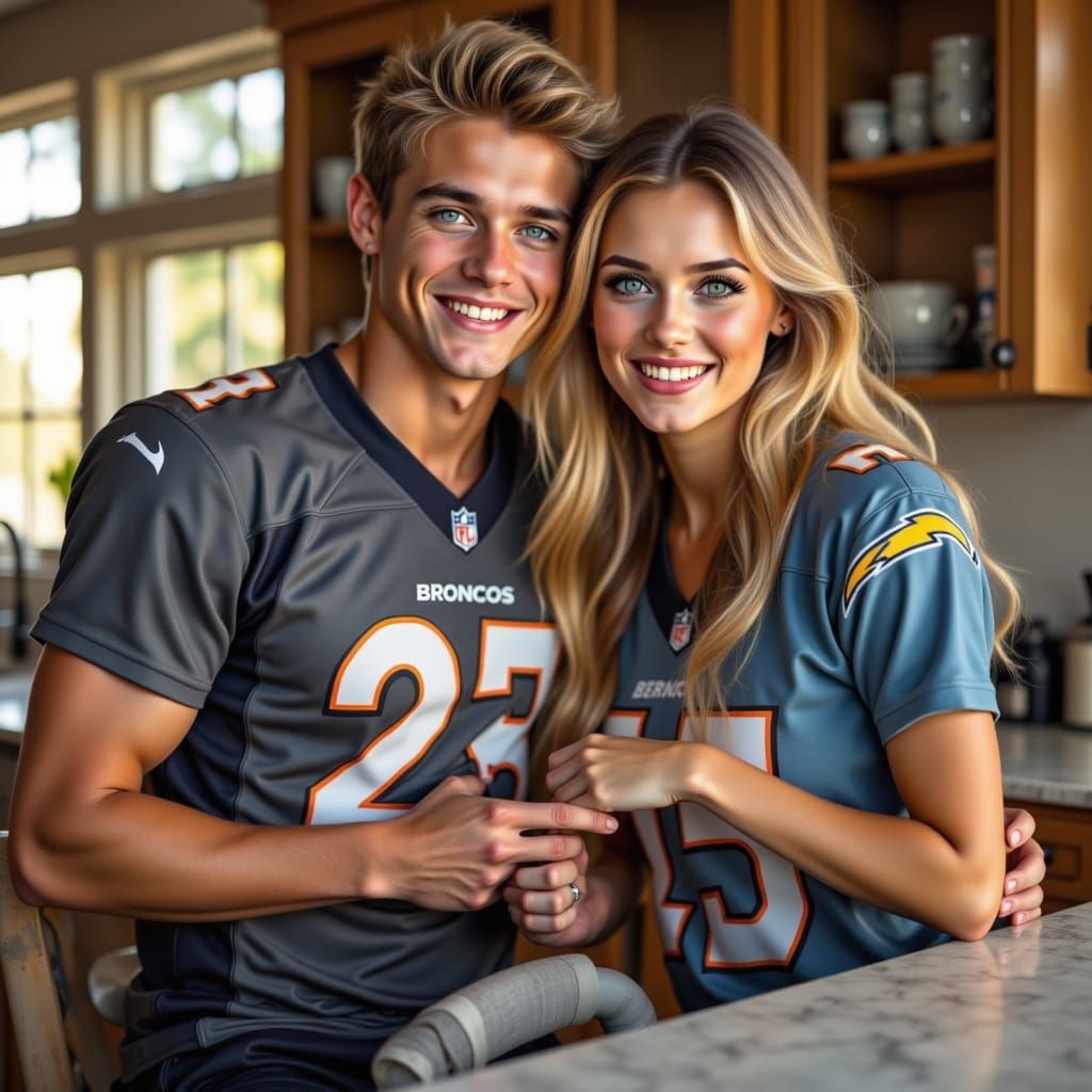 Athletic Teens Enjoying Morning Light at Modern Kitchen