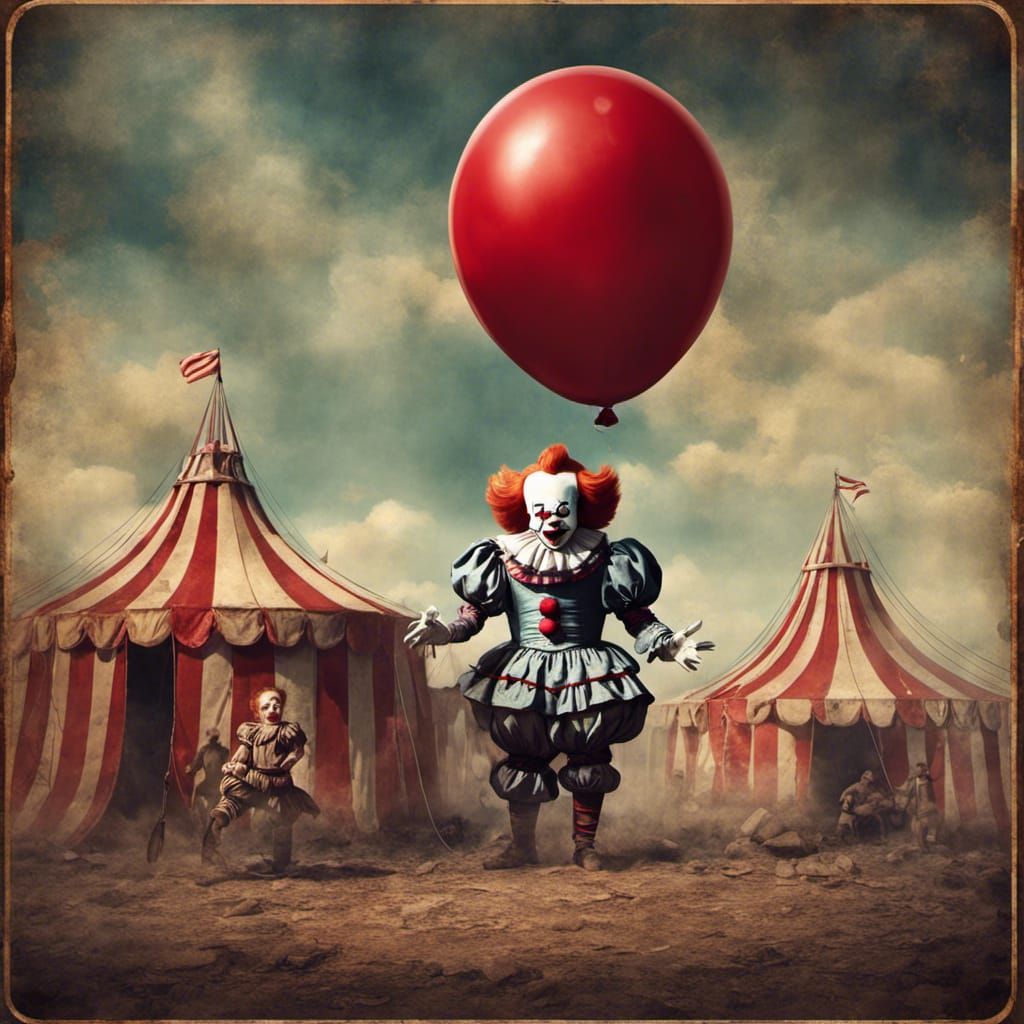 Vintage Circus Pennywise Clown Advertisement