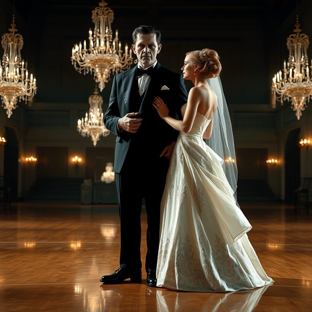 Frankenstein and Bride's Elegant Gym Dance