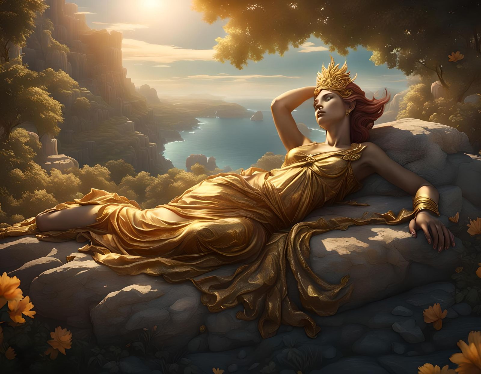 Venus in Grecian Sun: Detailed Matte Painting