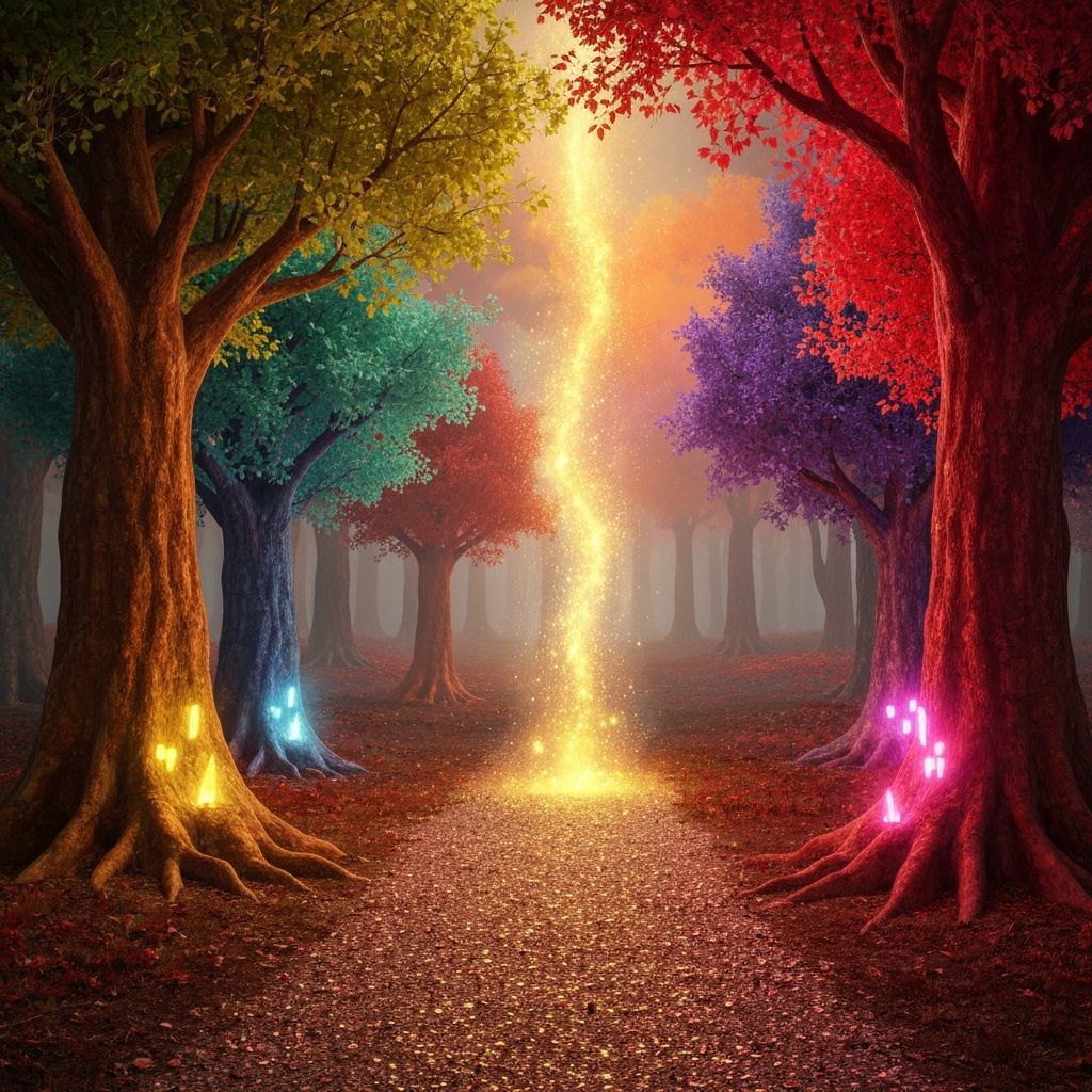 Enchanting Magical Forest Path Under Moonlight