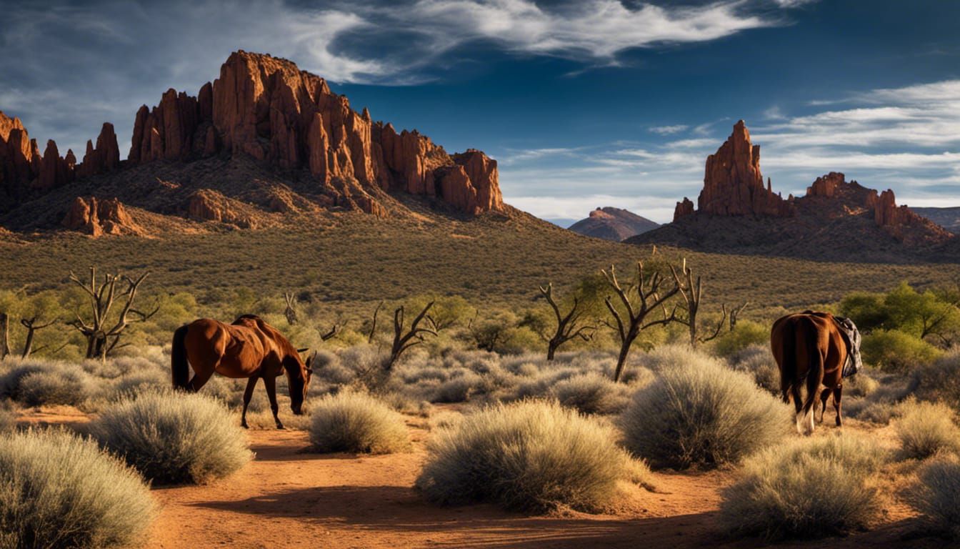 Cowgirl and Horse at Desert Campfire Comic Art