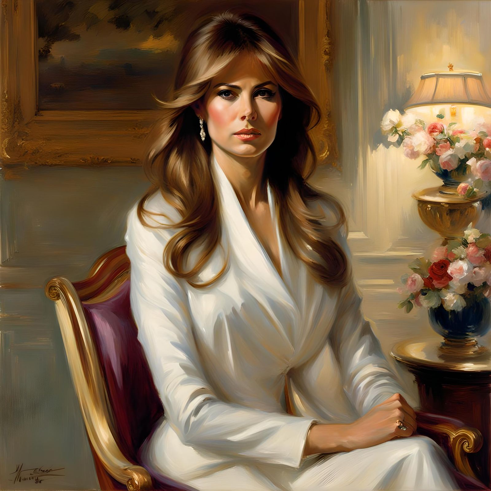 Elegant Portrait in the Style of Classic Masters