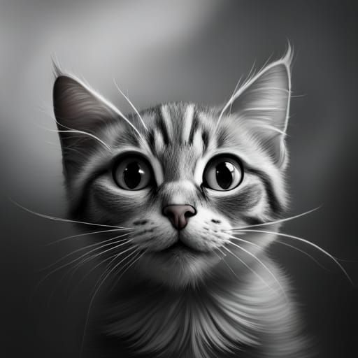 Cute Cartoon Cat Coloring Page Portrait