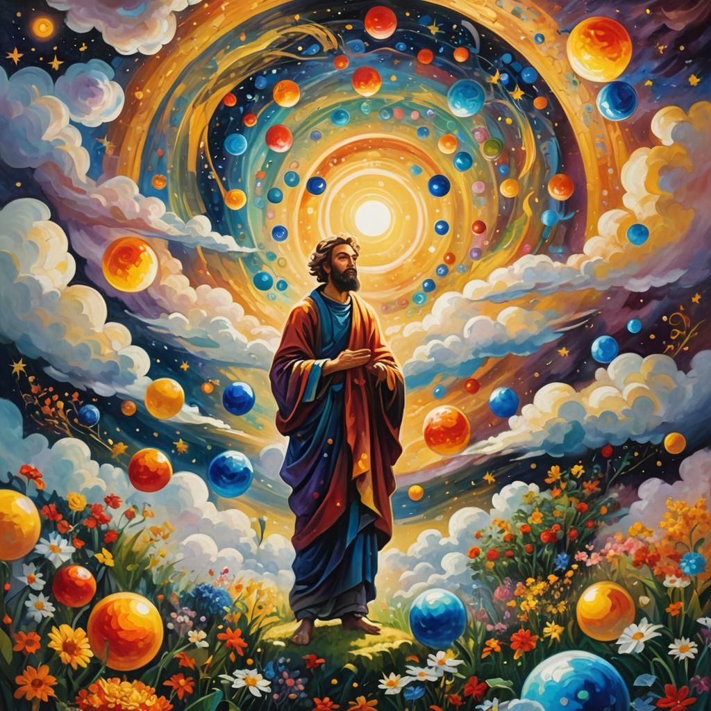 God in Garden of Creation: Neo-Impressionist Painting